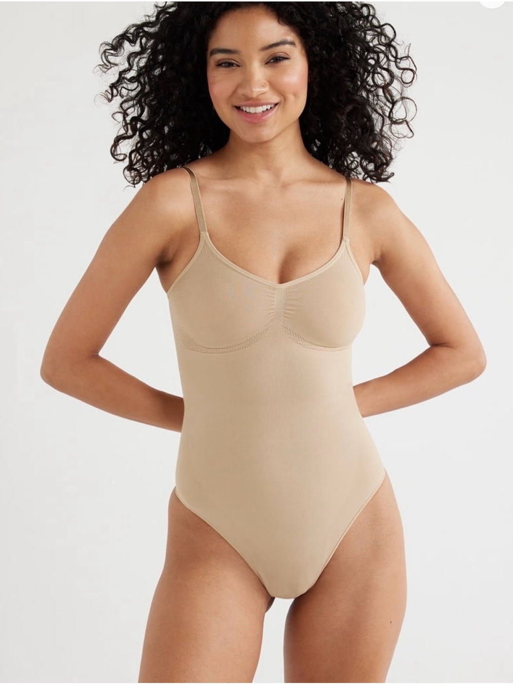 Joyspun Seamless Thong Bodysuit - Beige/Nude - Picture 2 of 10
